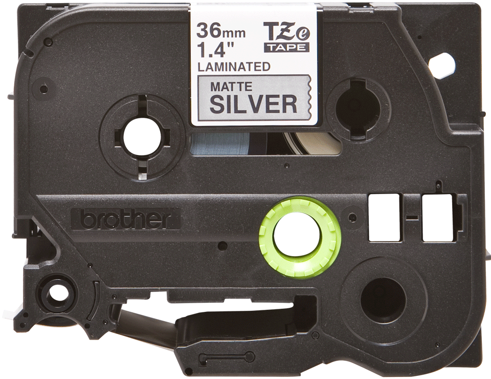 Eredeti Brother TZe-M961 laminált szalag – Matt ezüst alapon fekete, 36 mm széles 2